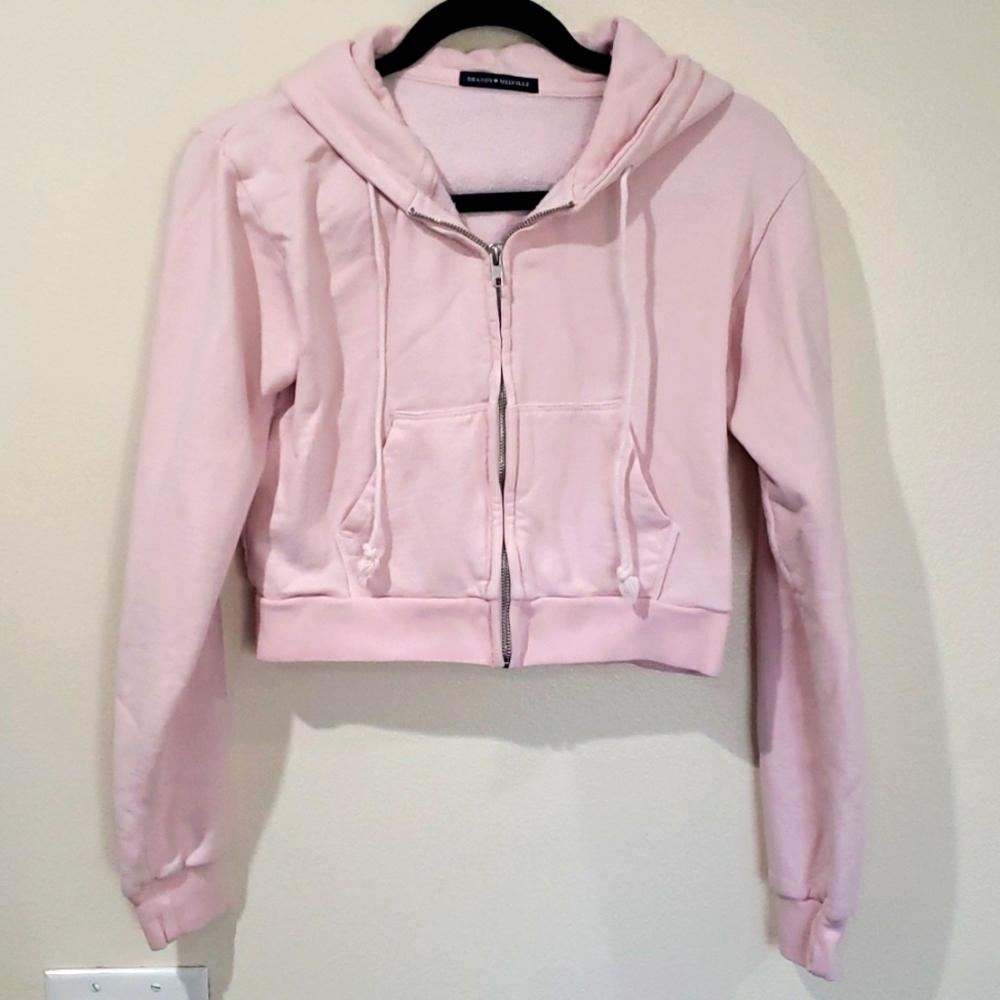 Brandy Melville Crop Zip-up hoodie